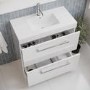 Grade A1 - 800mm White Freestanding Vanity Unit with Basin and Chrome Handles - Ashford