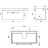 Grade A1 - 800mm White Wall Hung Vanity Unit with Basin and Chrome Handles - Ashford