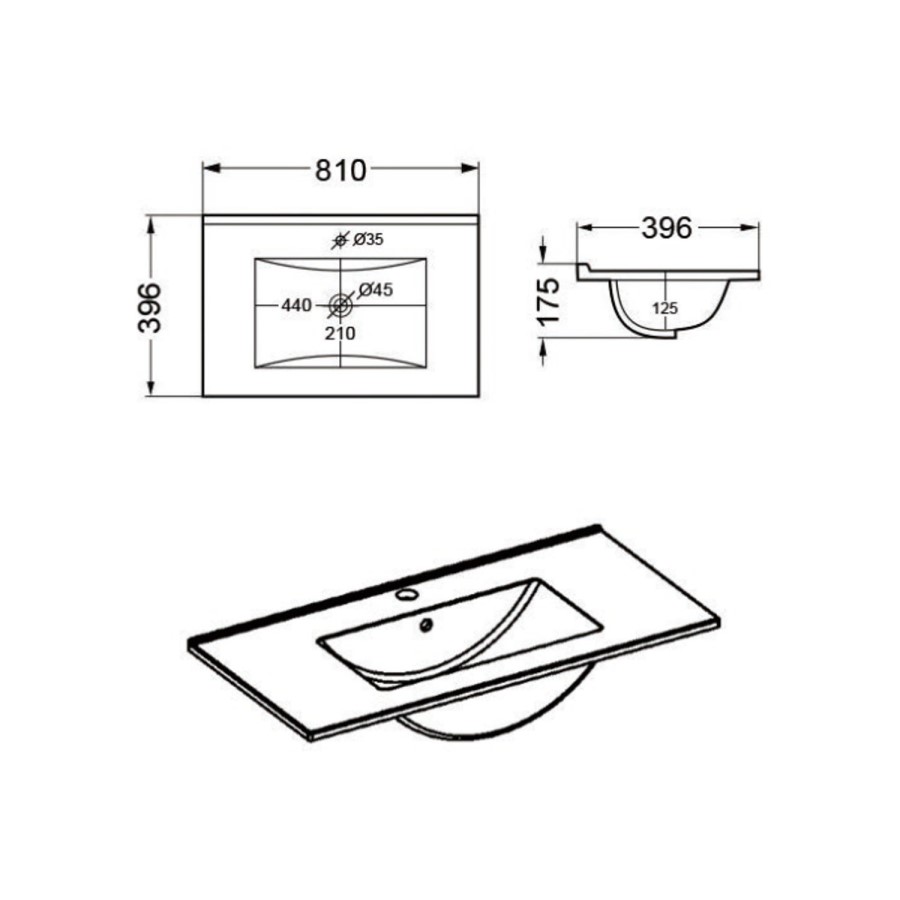 800mm White Wall Hung Vanity Unit with Basin and Chrome Handles - Ashford