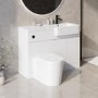 Grade A1 - 1100mm White Toilet and Sink Unit Right Hand with Round Toilet - Bali