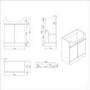 1100mm Grey Right Hand Toilet and Sink Unit with Brass Fittings - Unit & Basin Only - Bali