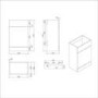 1100mm Grey Right Hand Toilet and Sink Unit with Brass Fittings - Unit & Basin Only - Bali