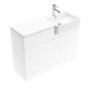 1100mm White Toilet and Sink Unit Right Hand with Round Toilet and Chrome Fittings - Bali