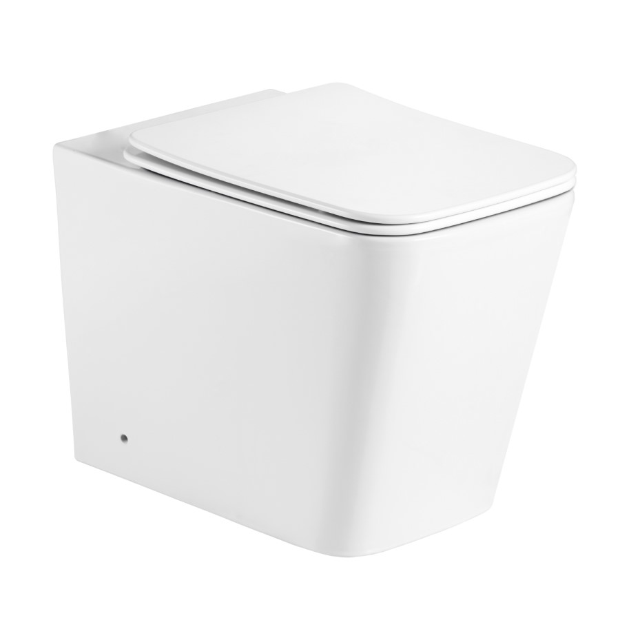 1100mm White Right Hand Toilet and Sink Unit with Square Toilet and Chrome Fittings - Bali