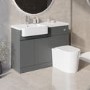 Grade A1 - 1100mm Grey Toilet and Sink Unit Left Hand with Round Toilet and Chrome Fittings - Bali