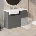BUN/BeBa_25785/93252 1100mm Grey Left Hand Toilet and Sink Unit with Chrome Fittings - Unit & Basin Only - Bali