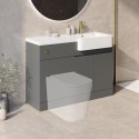BUN/BeBa_25785/93271 1100mm Grey Right Hand Toilet and Sink Unit with Brass Fittings - Unit & Basin Only - Bali