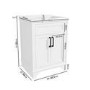 Grade A2 - 600mm White Freestanding Vanity Unit with Basin - Camden