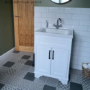 Grade A2 - 600mm White Freestanding Vanity Unit with Basin - Camden