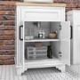 Grade A2 - 600mm White Freestanding Countertop Vanity Unit with Basin - Camden