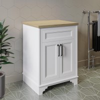 600mm White Freestanding Countertop Vanity Unit - Camden 600mm White Freestanding Countertop Vanity Unit - Camden