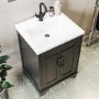 Grade A2 - 600mm Black Freestanding Vanity Unit with Basin - Camden