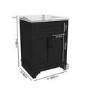 Grade A1 - 600mm Black Freestanding Vanity Unit with Basin - Camden
