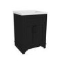 Grade A2 - 600mm Black Freestanding Vanity Unit with Basin - Camden