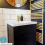 Grade A2 - 600mm Black Freestanding Vanity Unit with Basin - Camden