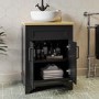 Grade A2 - 600mm Black Freestanding Countertop Vanity Unit with Basin - Camden