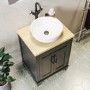 Grade A2 - 600mm Black Freestanding Countertop Vanity Unit with Basin - Camden