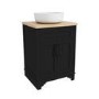 Grade A2 - 600mm Black Freestanding Countertop Vanity Unit with Basin - Camden
