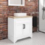 Grade A2 - 800mm White Freestanding Countertop Vanity Unit with Basin - Camden