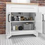Grade A2 - 800mm White Freestanding Countertop Vanity Unit with Basin - Camden