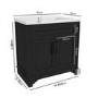 Grade A1 - 800mm Black Freestanding Vanity Unit with Basin - Camden