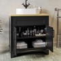 Grade A2 - 800mm Black Freestanding Countertop Vanity Unit with Basin - Camden