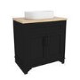 Grade A2 - 800mm Black Freestanding Countertop Vanity Unit with Basin - Camden