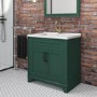GRADE A2 - 805mm Green Freestanding Vanity Unit with Basin - Camden