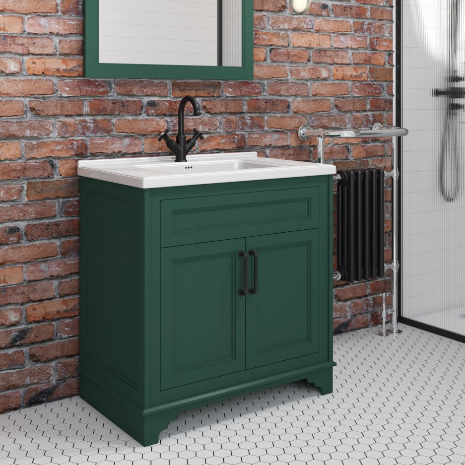 Camden Matt Green 800mm Vanity Unit with Basin Better Bathrooms