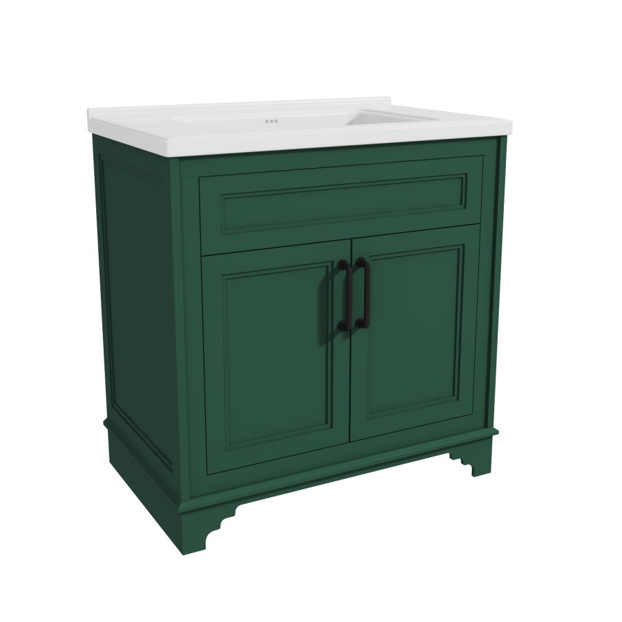 GRADE A2 - 805mm Green Freestanding Vanity Unit with Basin - Camden