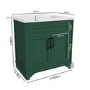GRADE A2 - 805mm Green Freestanding Vanity Unit with Basin - Camden