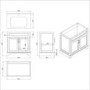 800mm Green Freestanding Vanity Unit with Basin - Camden