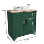 800mm Green Freestanding Countertop Vanity Unit with Basin - Camden