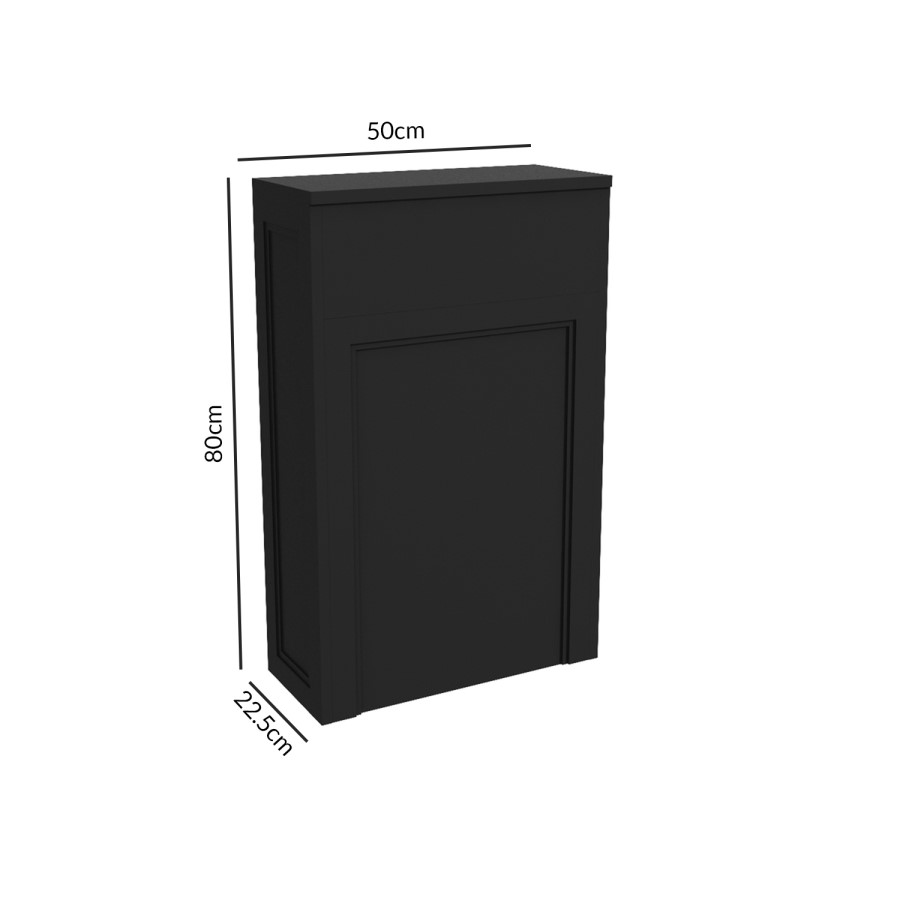 500mm Black Back to Wall Unit with Square Toilet - Camden