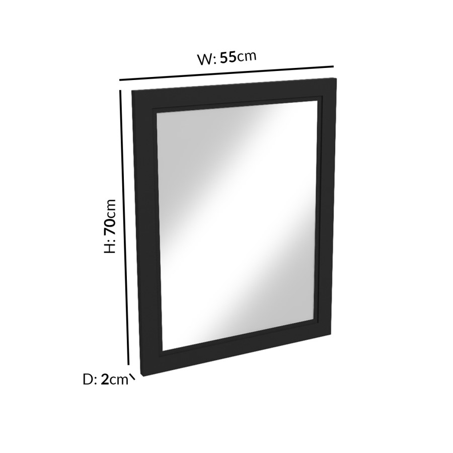 GRADE A2 - Camden Matt Black Bathroom Mirror - 550 x 700mm