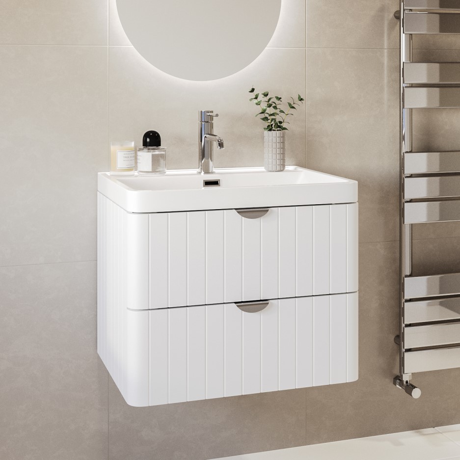 Empire 600mm Wall Hung Vanity Unit Matt White Better Bathrooms