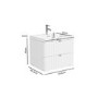 Grade A1 - 600mm White Wall Hung Vanity Unit with Basin and Brass Handles - Empire