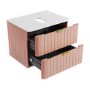 600mm Pink Wall Hung Countertop Vanity Unit with Brass Handles -Empire