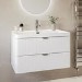 800mm White Wall Hung Vanity Unit with Basin and Chrome Handles - Empire