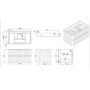 800mm White Wall Hung Countertop Vanity Unit with Basin and Brass Handles - Empire
