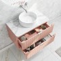 800mm Nude Wall Hung Vanity Unit with Marble Top Countertop Basin & Brushed Chrome Handles- Empire