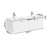 Grade A2 - 1200mm White Wall Hung Double Vanity Unit with Basin and Chrome Handles - Empire