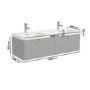 1200mm Grey Wall Hung Double Vanity Unit with Basins and Chrome Handles - Empire