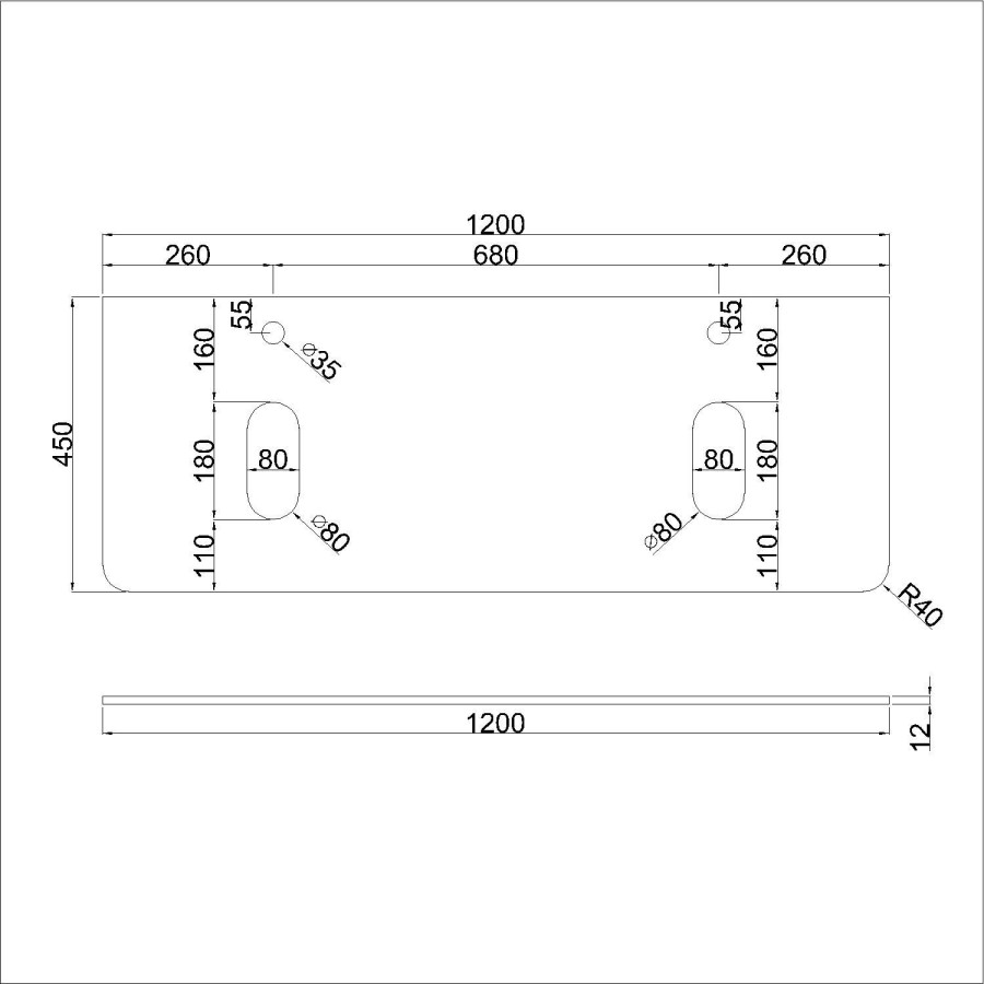 1200mm Grey Wall Hung Countertop Double Vanity Unit with Basins and Chrome Handles - Empire