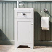 Grade A1 - 400mm White Cloakroom Vanity Unit with Basin - Baxenden