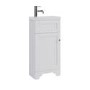 400mm White Freestanding Cloakroom Vanity Unit with Basin - Baxenden