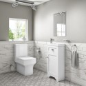 BUN/BeBa_25838/77815 Baxenden Cloakroom Toilet Suite with White Floorstanding Vanity Unit and Basin 