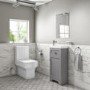 Grade A1 - Baxenden Cloakroom Toilet Suite with Grey Floorstanding Vanity Unit and Basin