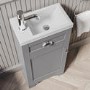 Close Coupled Toilet and Grey Vanity Unit Traditional Bathroom Suite - Baxenden