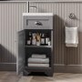 Close Coupled Toilet and Grey Vanity Unit Traditional Bathroom Suite - Baxenden